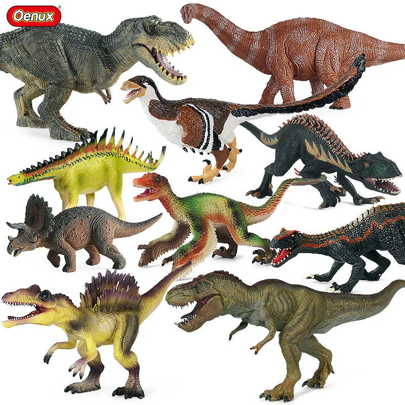 Oenux Simulation Prehistoric Jurassic Dinosaurs Action Figures Brachiosauru Spinosaurus Indominus Rex Animal Model Kids Gift Toy