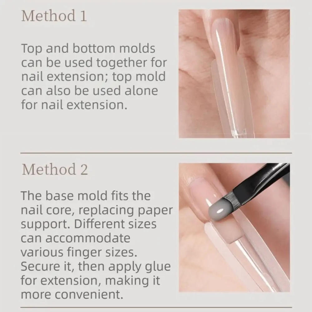 

240pcs Clear Nail Sandwich Dual Forms Nail Art 15 Shapes Quick Building Gel Mold Quick Nail Repairs Extended Nail Plate