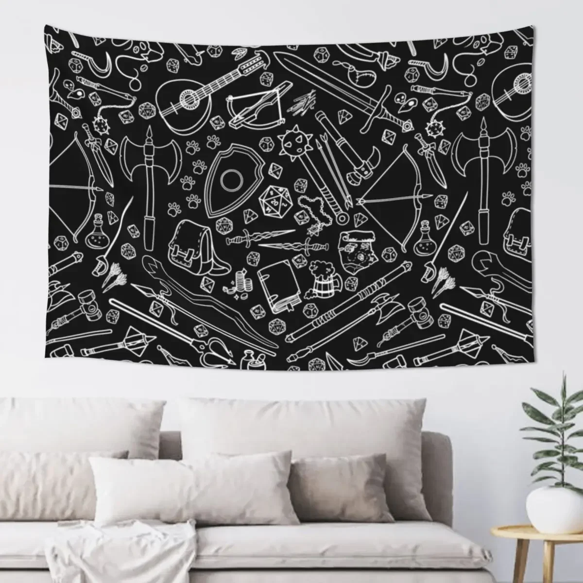 

Adventure Pattern - White Tapestry Wall Decoration Items Aesthetic Room Decor Wall Art Decoration Home Tapestry