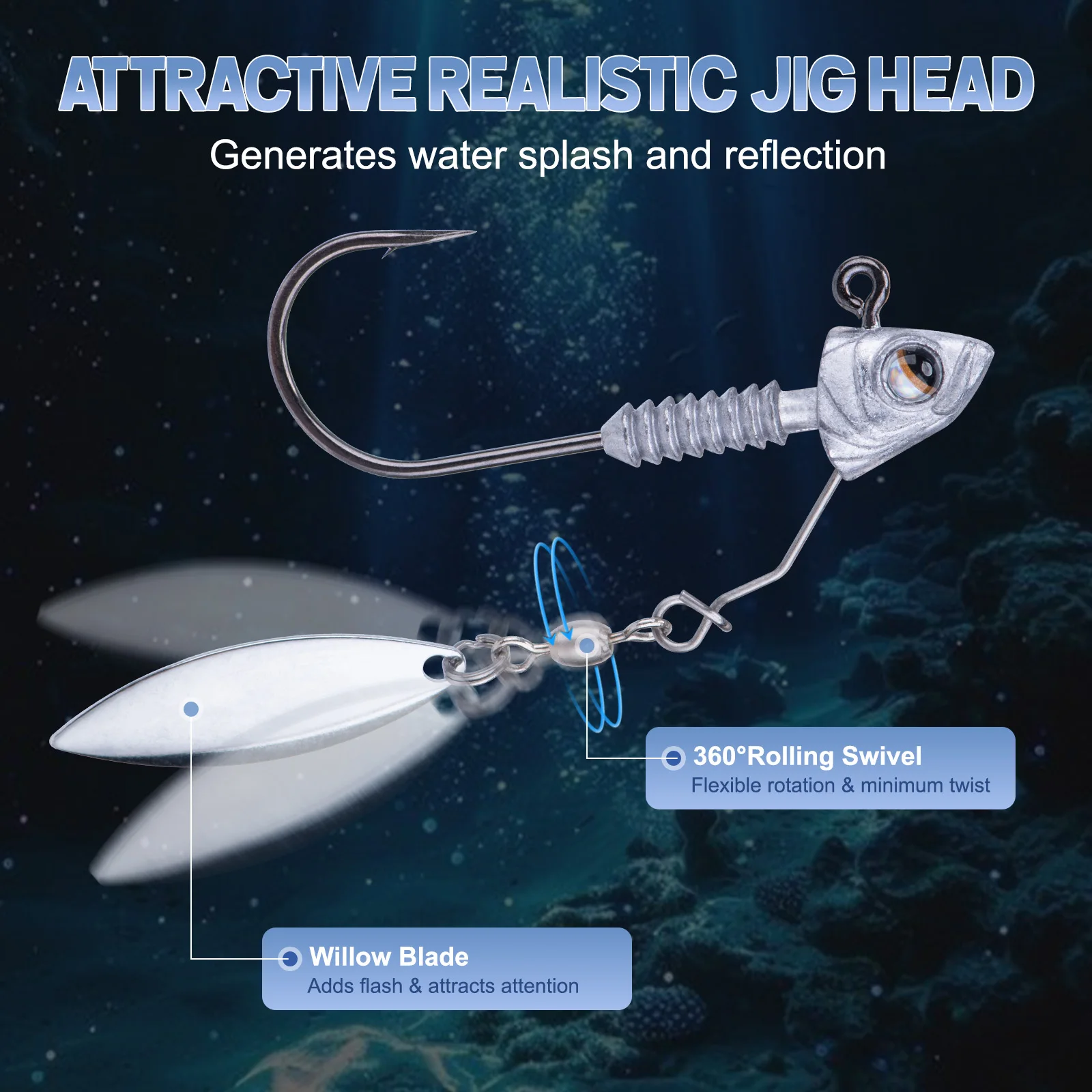 

Рыболовные джиг-крючки Goture с вращающимся лепестком, аксессуары для мягких приманок, крючки с коробкой для хранения, для ловли баса в пресной и соленой воде, 3.5г, 4.5г, 7г, 10г