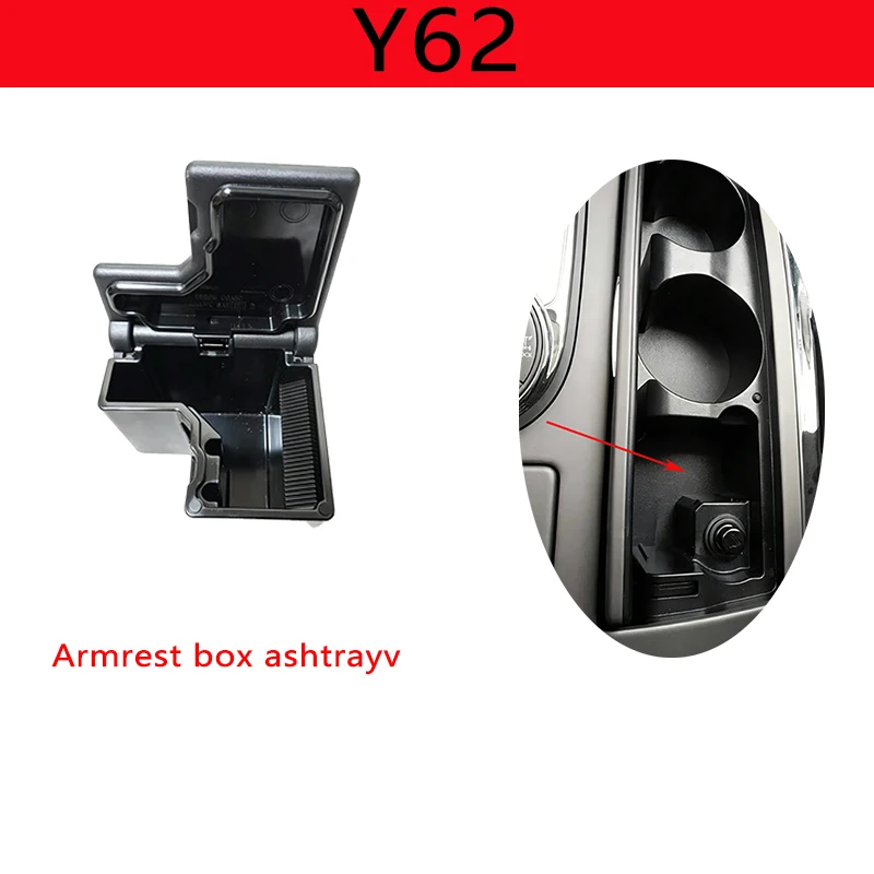 Suitable for 2020 Nissan Patrol Y62 Ashtray In The Armrest Box Brand new original part Nissan Armada Center Console Storage Box