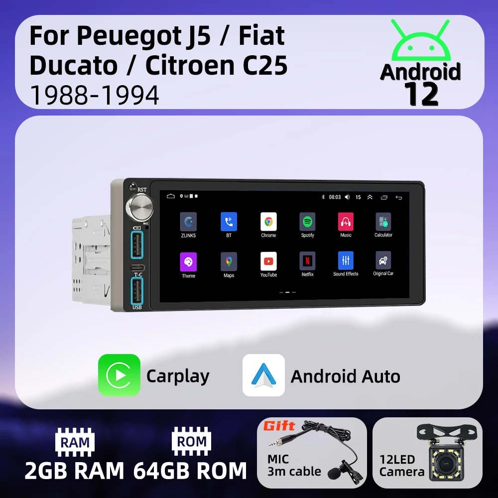 6.86" Carplay 1 Din… - image