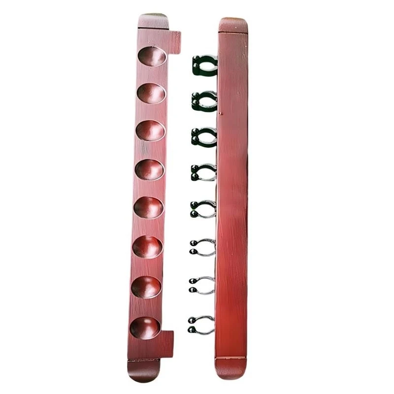 

Настенный держатель для киев из массива дерева, 8 отверстий, красный, высококачественные бильярдные аксессуары