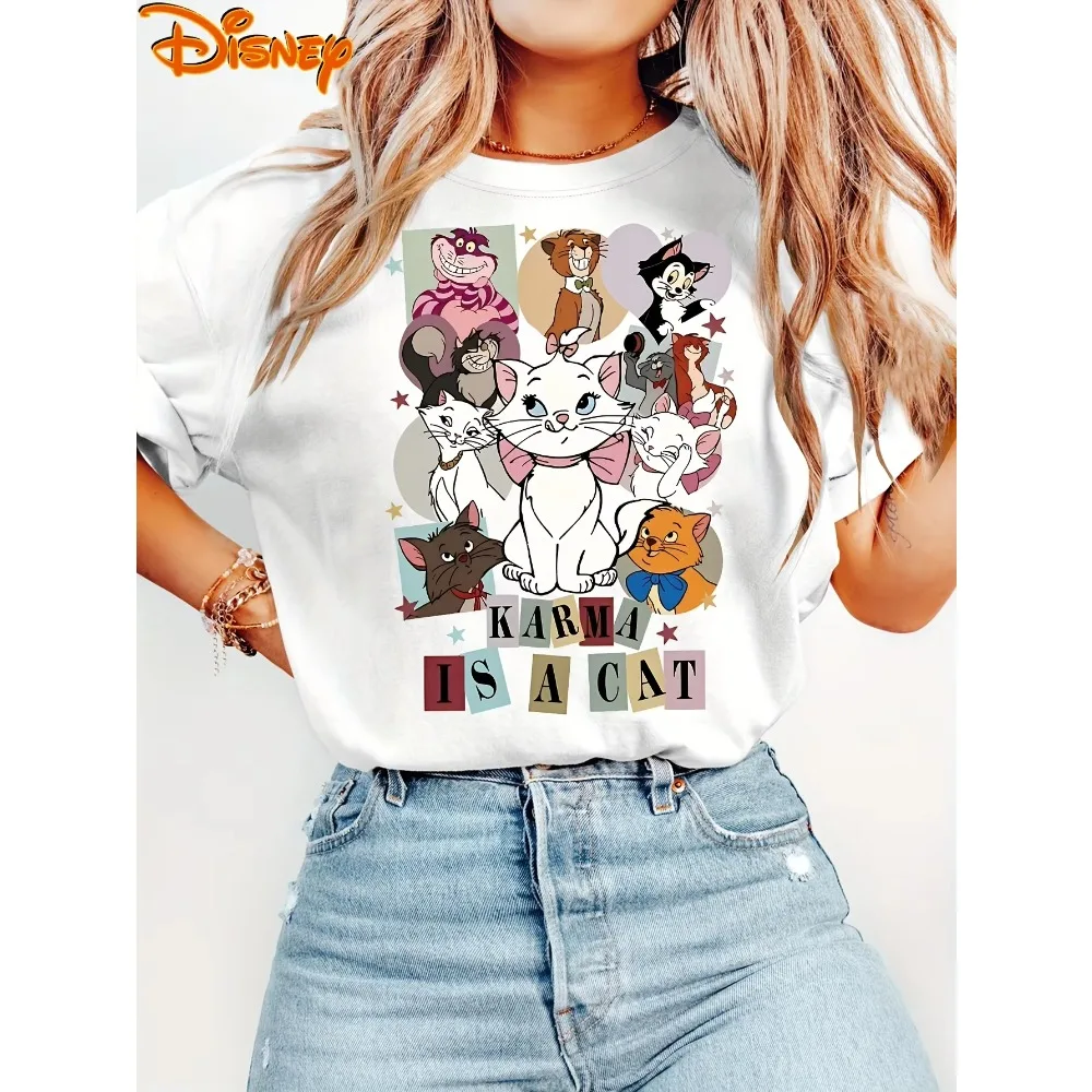 Camisetas con estampado de los aristogatos de Disney para hombre y mujer, camisa Retro Edgar de la duquesa Mary Toulouse, transpirable y suave