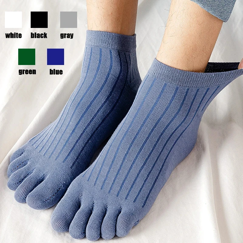 

1 Pairs Men Sock Breathable Cotton Casual Thin High Quality Toe Socks Elastic Fashion Five Fingers Socks for Male Sports Running