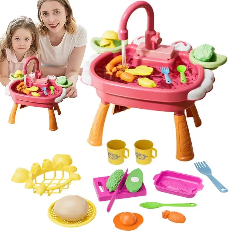 

Pretend Play Kitchen Sink Pretend Play Working Sink Toy Kitchen Sink With Play Food And Kitchen Utensils For Fishing Game