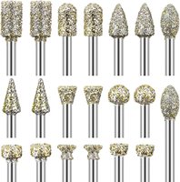 Diamond Grinding Burr Drill Bit Set for Dremel Rotary Tool Diamond Burr Bits with 1/8 Inch Shank Rotary Tool Accessories