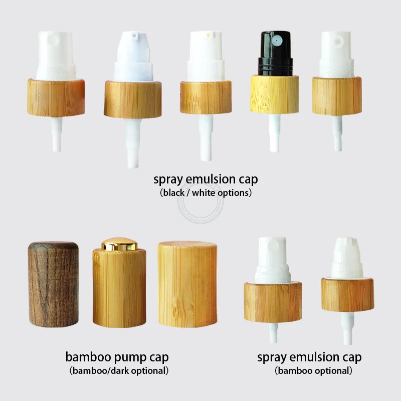 

10Pcs 18/20/24/28mm Natural Bamboo Reusable Bottle Nozzle Lids Spray Emulsion Serum Pump Head Roll On Lid Bambo Euro Dropper Cap