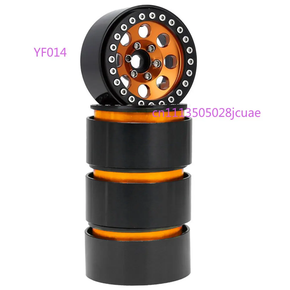 

1.9 Inch RC Crawler Metal Beadlock Wheel Hub 8 Round Hole Pressure Ring Design Black Gold Wide Rim for 1/10 Climbing Car