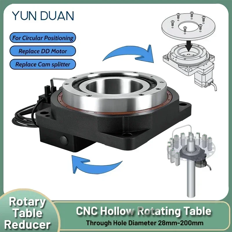 CNC منصة دوارة مجوفة المخفض الروتاري تحديد المواقع الفهرسة القرص استبدال Dd موتور كام مؤشر لتحديد المواقع الدائرية