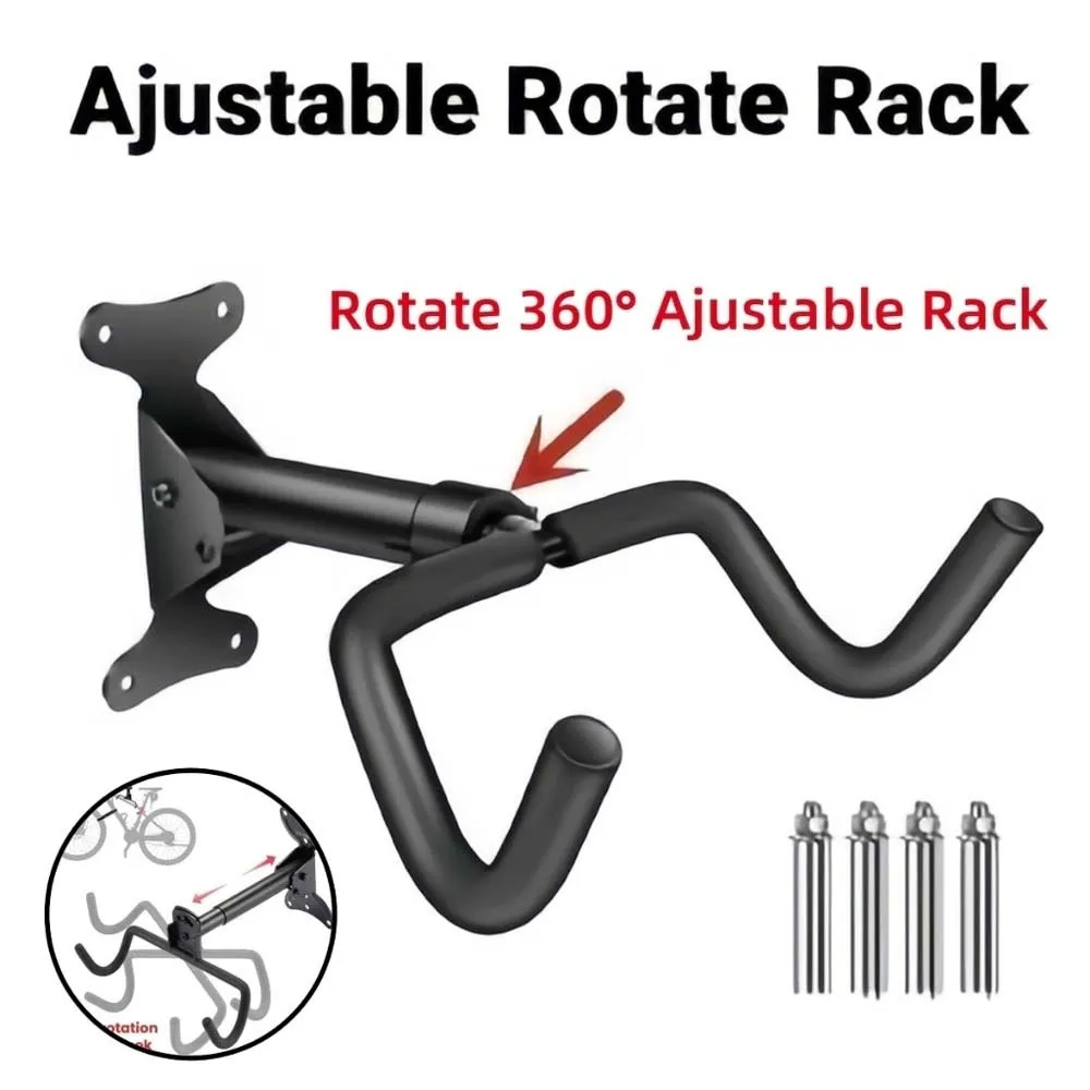

Foldable Design Beam Bicycle Frame Heavy Duty Storage 360 Degree Rotating Rack Stretchable Bike Holder Double Hook Scalable