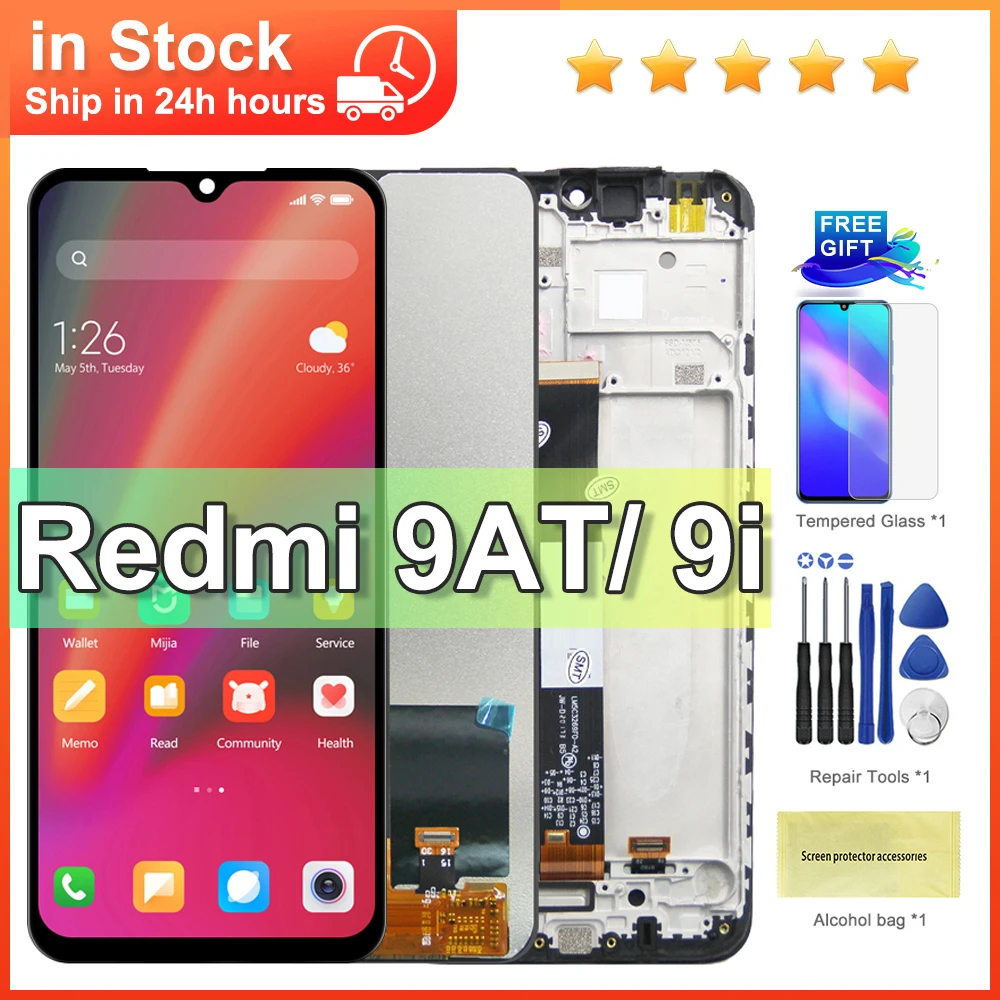 6.53\'\' For Xiaomi Redmi 9i M2006C3LII LCD Display Touch Screen Digitizer Assembly For Redmi 9AT Global M2006C3LVG LCD