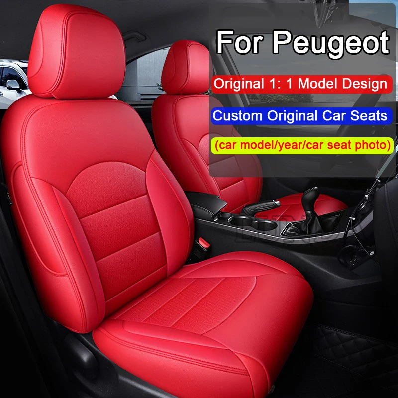 Custom Full Set Car Seat Cover For Peugeot 2008 206 207 3008 301 307 308 4008 408 5008 508 Cushion Car Seat protective cover