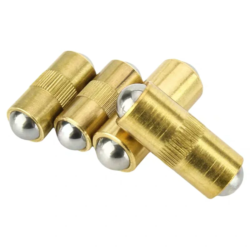 Double Headed Precision Brass Embossed Positioning Ball Door Latch Locking And Collision Ball Press In Ball Head Plunger