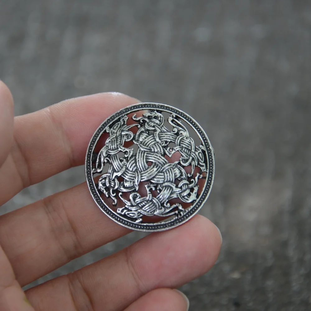 الحنين 1 قطعة القوطي القرون الوسطى الثلاثي التنين الثالوث رمز السويدية الاسكندنافية نورس فايكنغ بروش للرجال ملابس حريمي دبوس