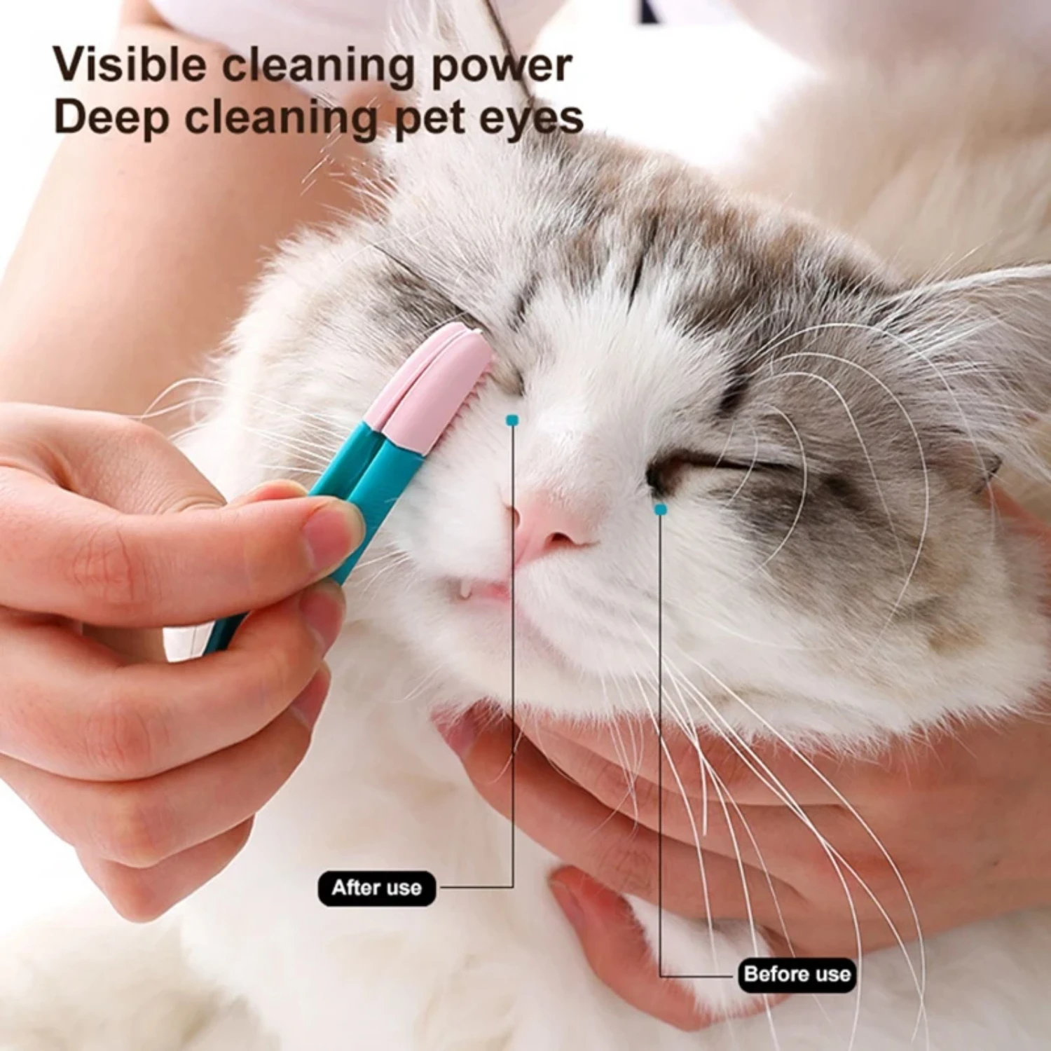 Gentle and Effective Small Dogs and Cats Silicone Pet Eye Comb Brush: Reliable Tear Stain Removal, Eye Scab Cleaning, Health Mai