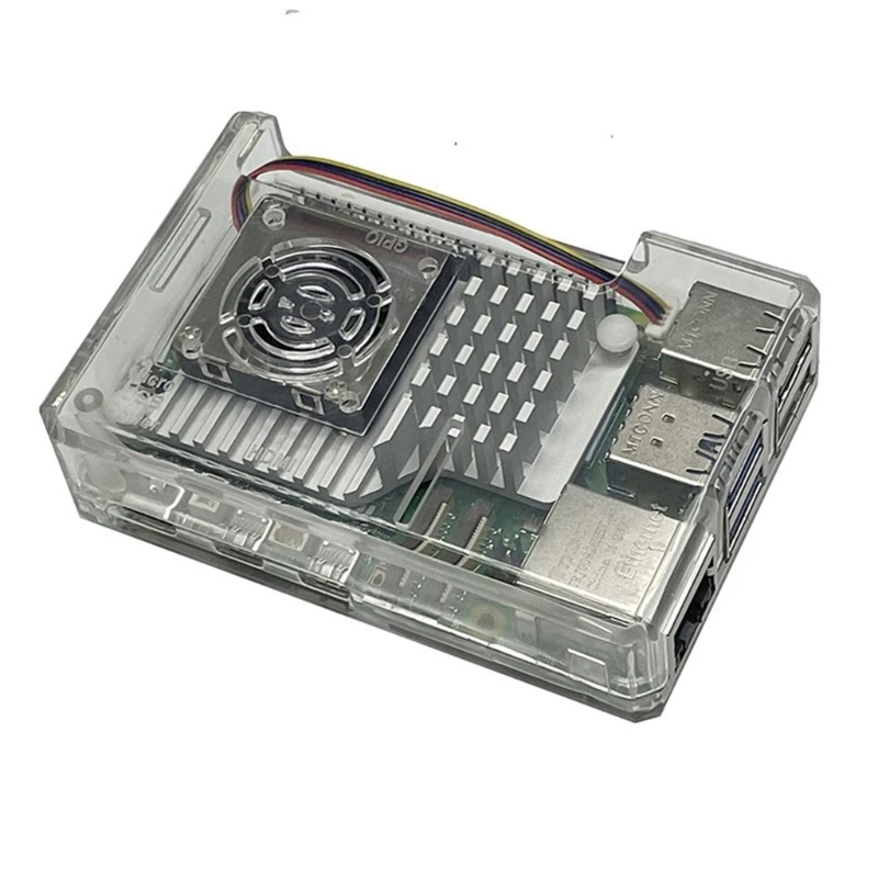 Funda protectora con ventilador disipador calor opcional para carcasa protectora placa RPI 5