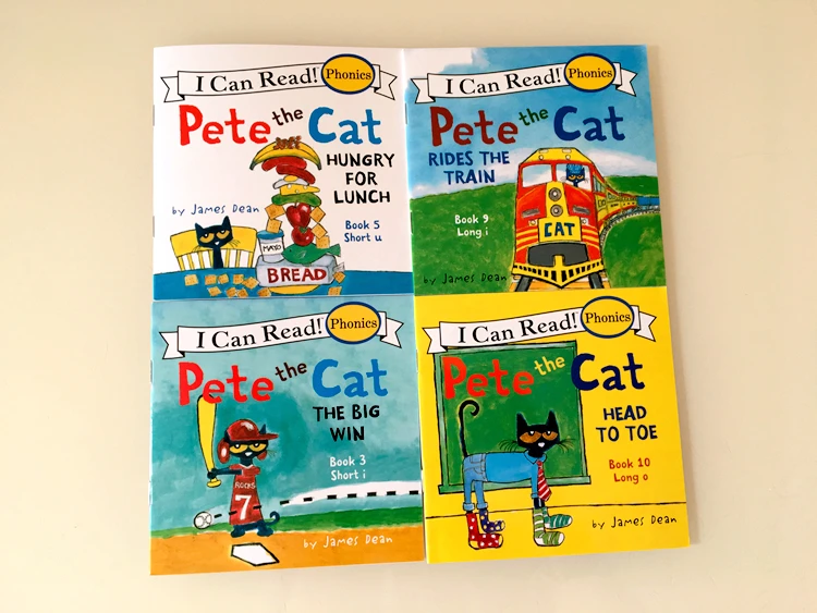 12 Book/Set I Can Read The Pete Cat Books Sets In English Kids Picture Story Books Educational Toys Children Pocket Reading Book