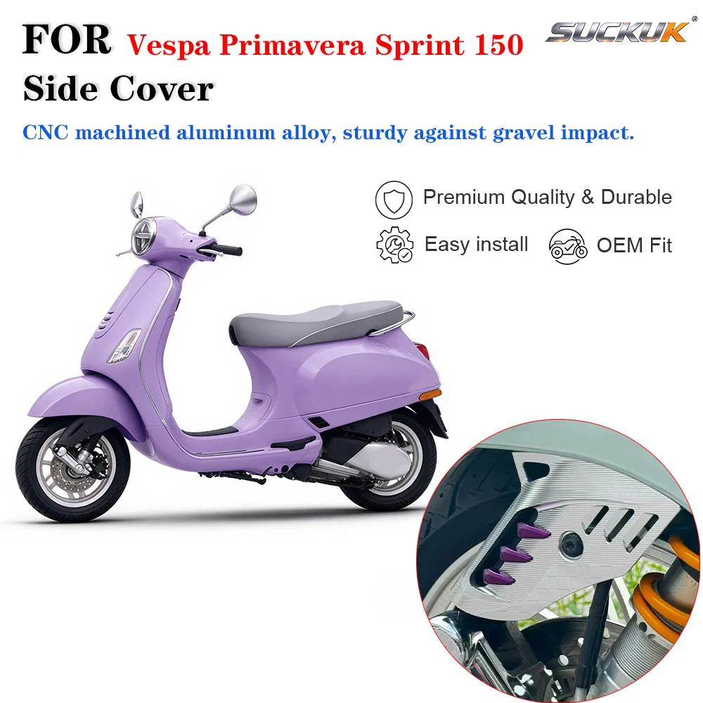 For Piaggio Vespa Primavera Sprint 150 LX125 S CNC Swingarm Side Cover, Shock Protective Guard