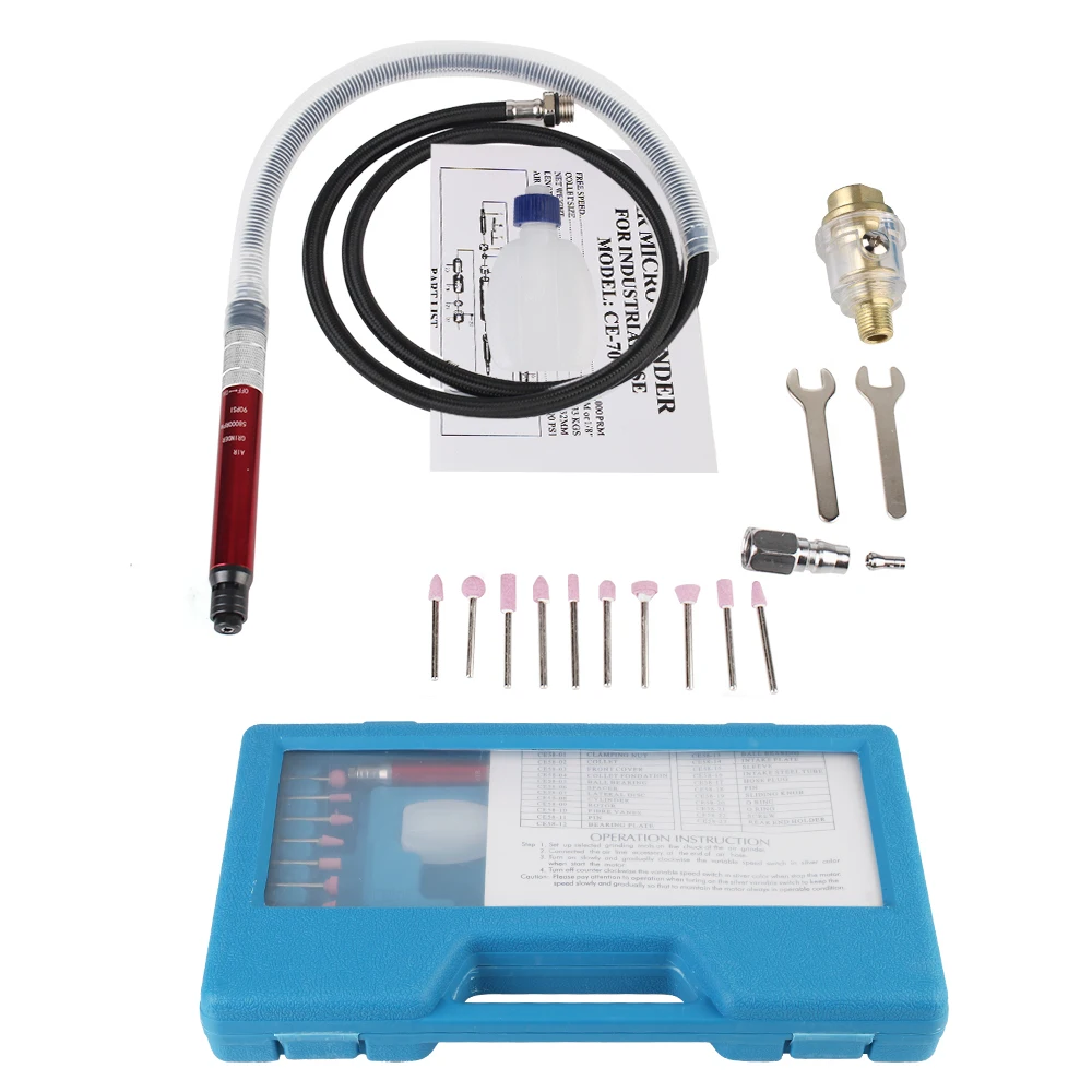 

90PSI 58000 об/мин, 17 шт., полировальный станок для карандашей, шлифовальная мельница, гравировальный инструмент, микропневматическая воздушная шлифовальная машина, деревообрабатывающий полировщик