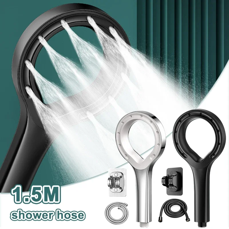 Ring Atomising High Pressure Handheld Shower Head Strong Set Home Bathroom Rain Shower Faucet Bathroom Accessories Shower Head