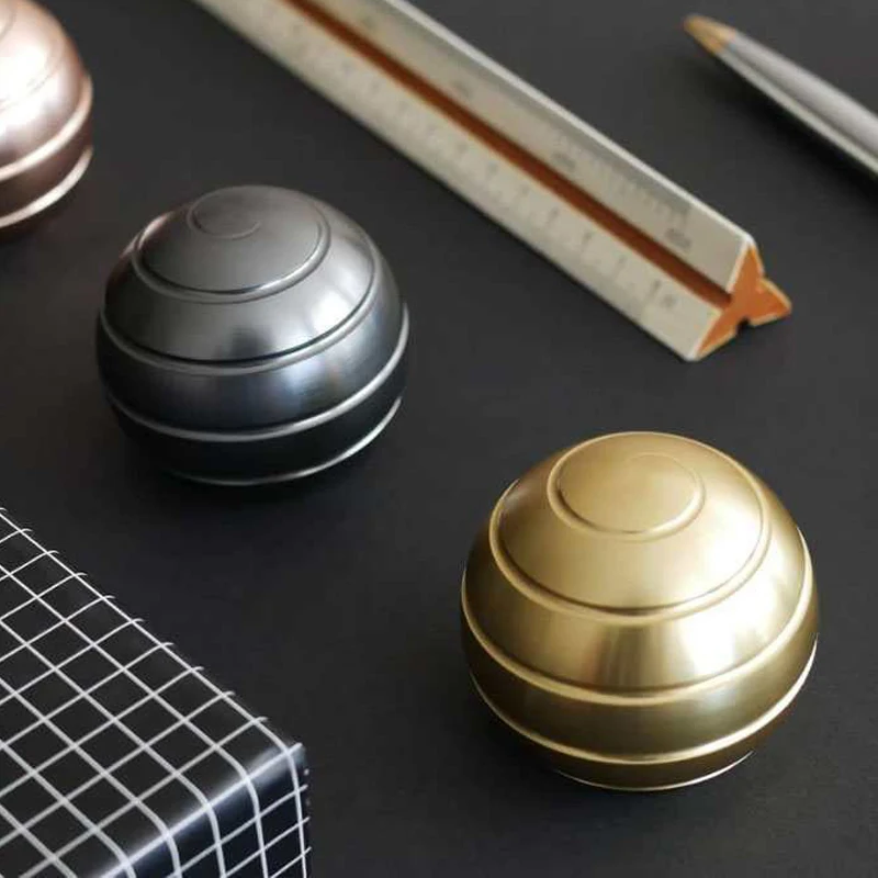 Jouet de bureau cinétique, Illusion d'optique, balle rotative en métal, grande taille 55MM, anti-Stress, jouets pour adultes et adolescents, cadeaux