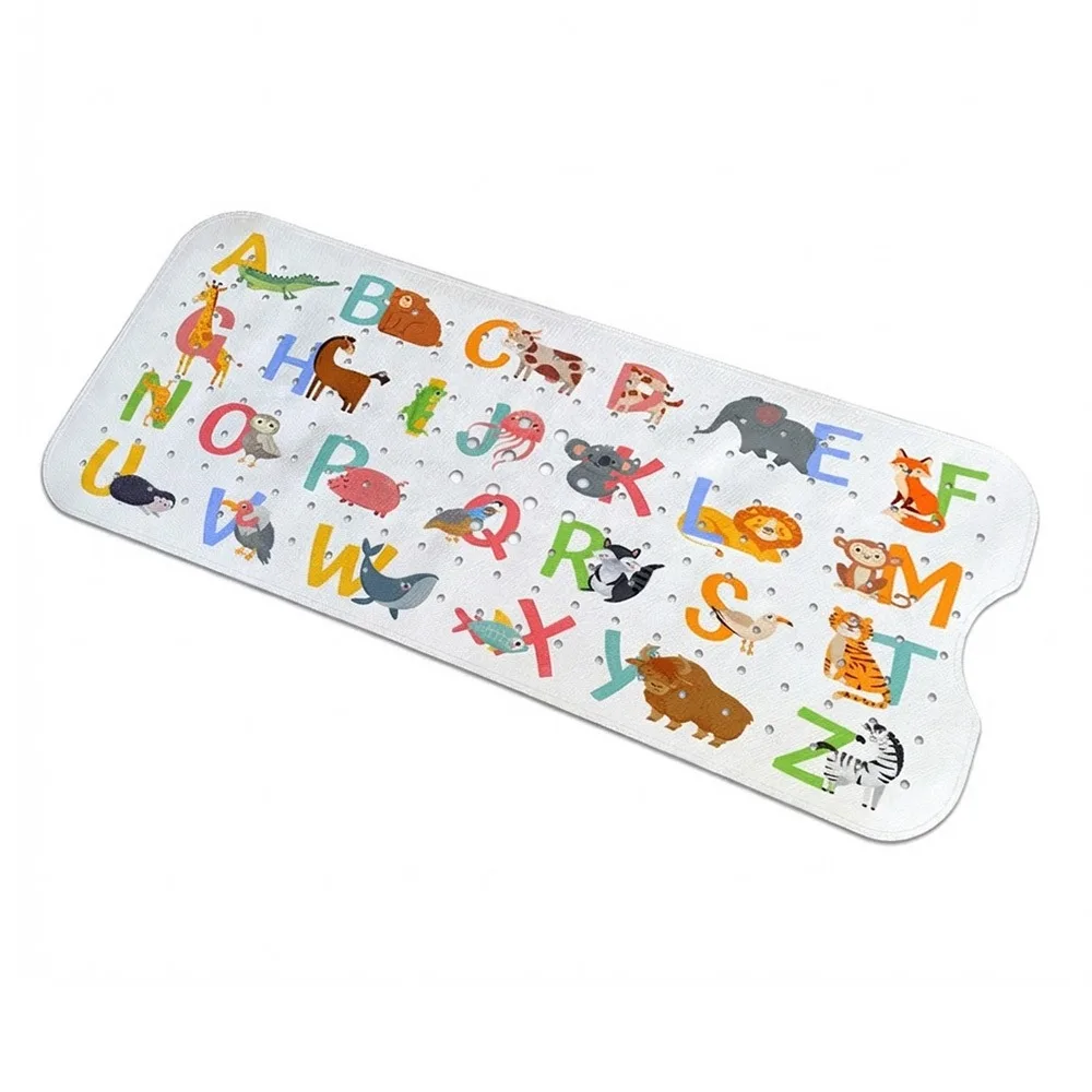 Cartoon Pattern Bathtub Mats Sea Animal 100cm*40cm Non-Slip Bath Mat Anti Slip Suction Cup PVC Bathroom Floor Carpet Bathtub Use