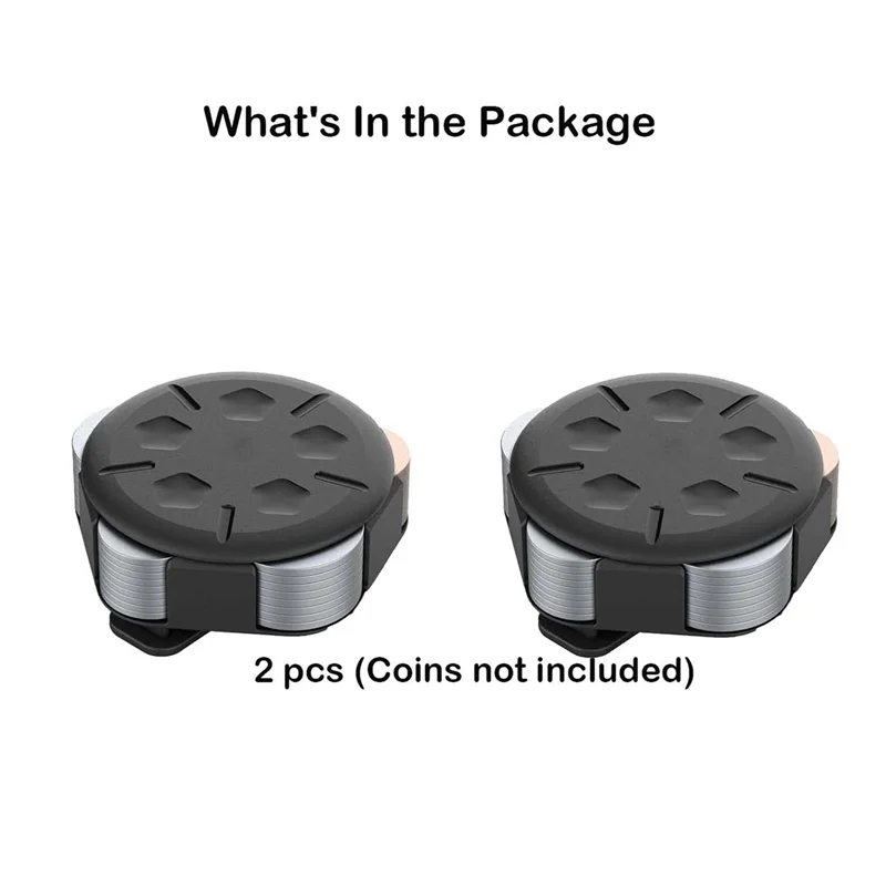 

Диспенсер для монет GROCE — портативный футляр для монет с зажимом, держатель для мелочи, минималистичный кошелек для сбора монет (4 шт., черный)