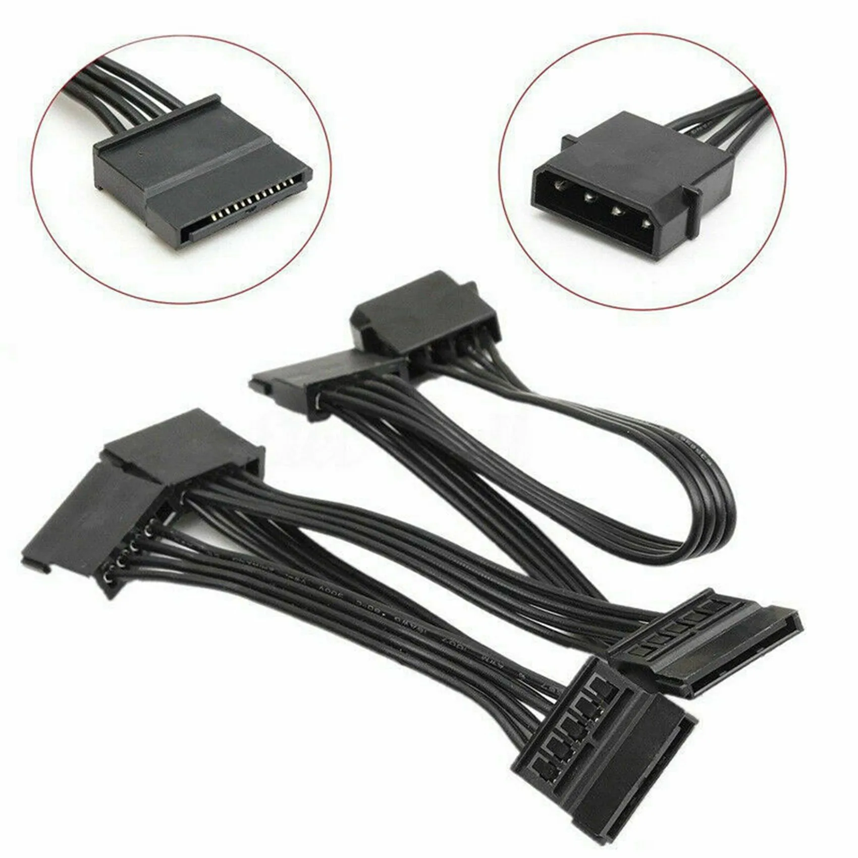 6X 4Pin IDE To 5-Port Power Supply Cable 4Pin Molex To Multi SATA Port 18AWG Wire Power Cord For Hard Drive HDD SSD PC