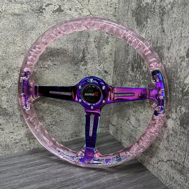 

Автомобильный модифицированный акриловый хрустальный руль, прозрачный гоночный модифицированный ослепительный светящийся хрустальный руль