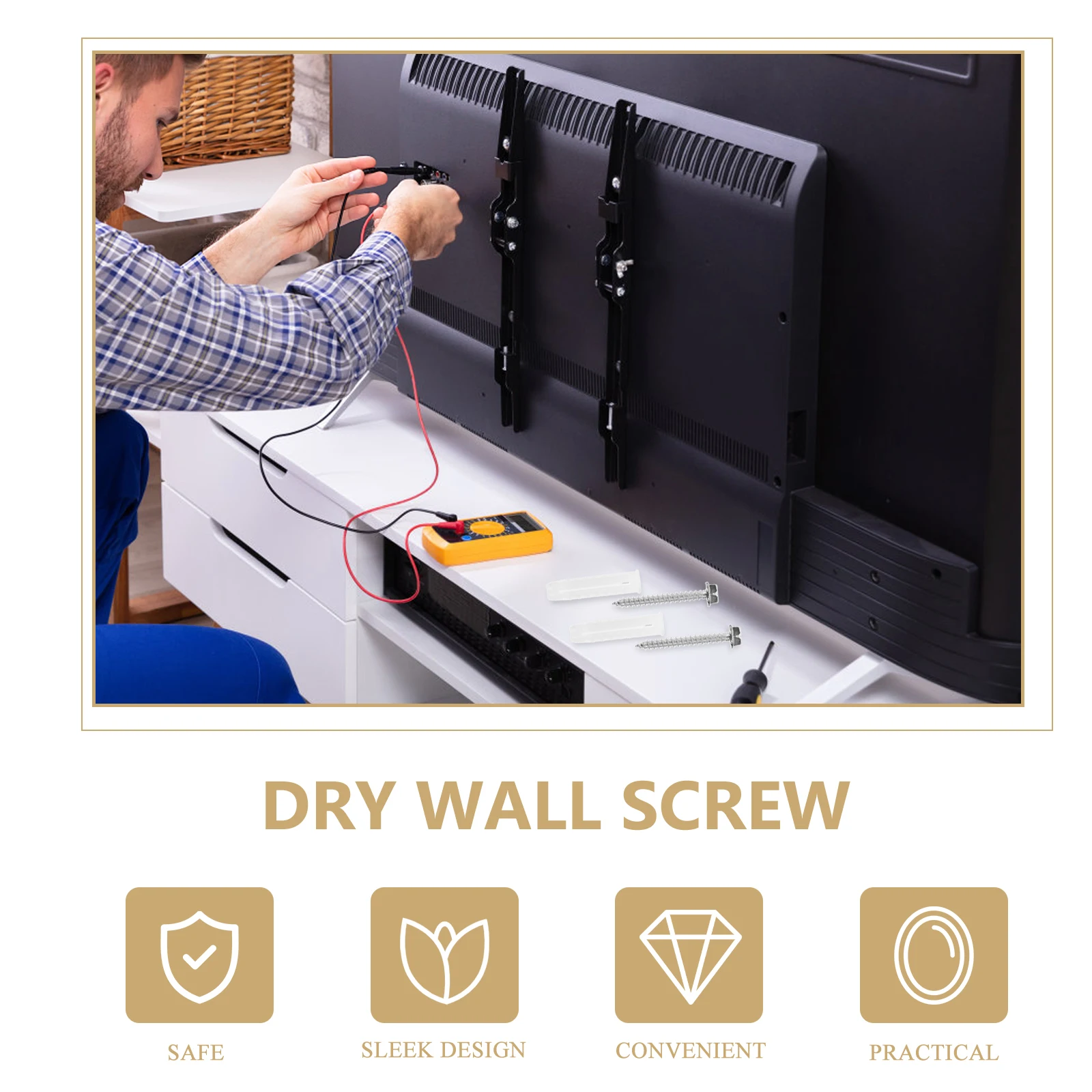 

10 set Mounting Hardware Kit Heavy Duty Wall Anchors Concrete Drywall Anchor Set For Wall Mount Support Screws Strong