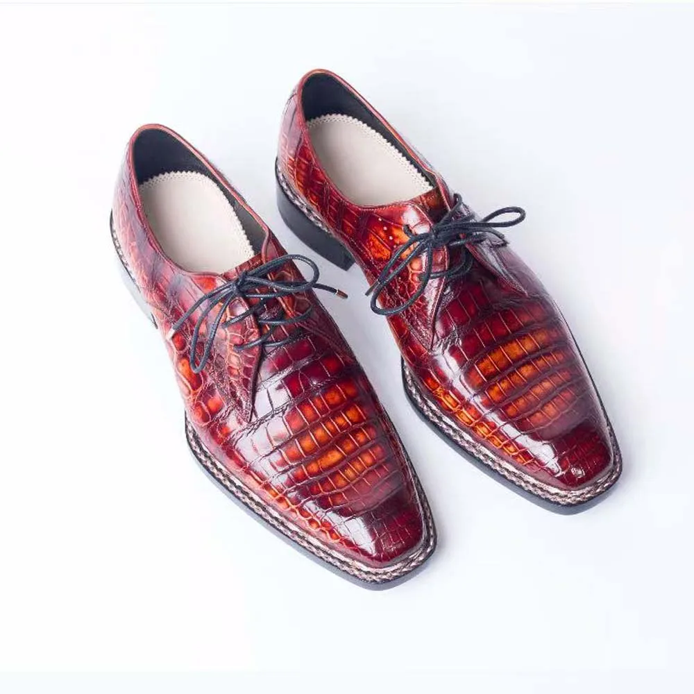 

Sanyeshangmaohang новая мужская официальная обувь, мужская обувь из крокодиловой кожи, Норвегия, цвет кисти для швов