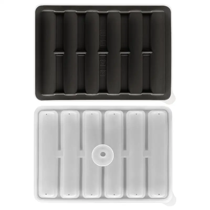 Silicone Ice Cube Tray Silicone Ice Cube Mold With Lid Food-Grade Silicone Cylindrical Ice Cube Maker Tray 5 Cavity Ice Molds