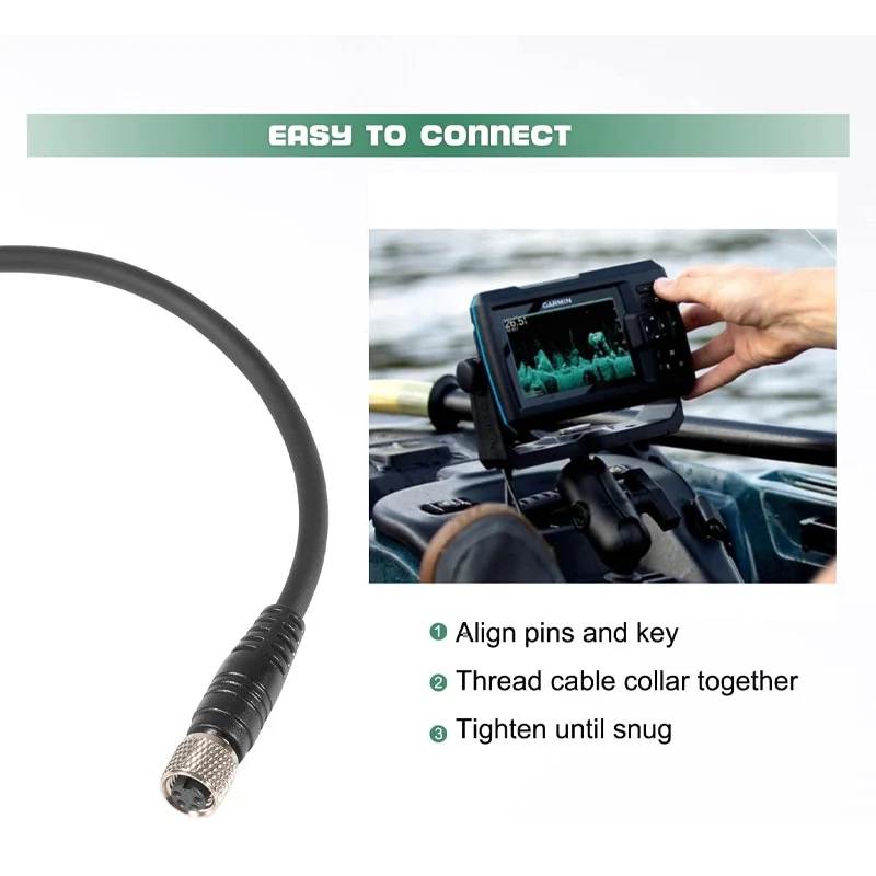 MKR-US2-12 Adaptor Cable - Universal Sonar 2 4-Pin Transducer Adapter Cable 1852072 - for Garmin Echo, echoMAP, Striker Series