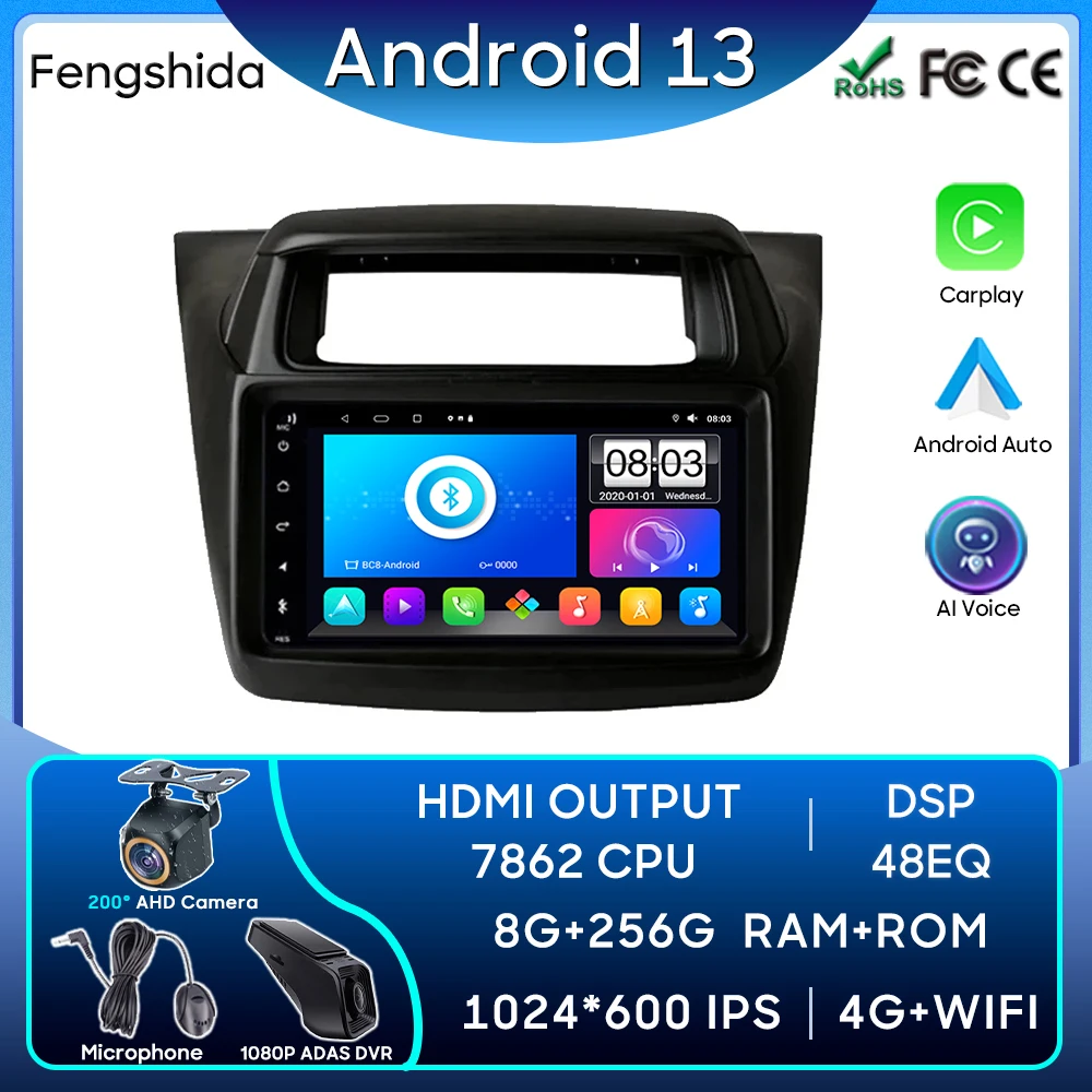 

For Mitsubishi Pajero Sport Triton 2014 Car Radio Carplay GPS Navigation Stereo Android Auto Video Screen Bluetooth WiFi No 2din