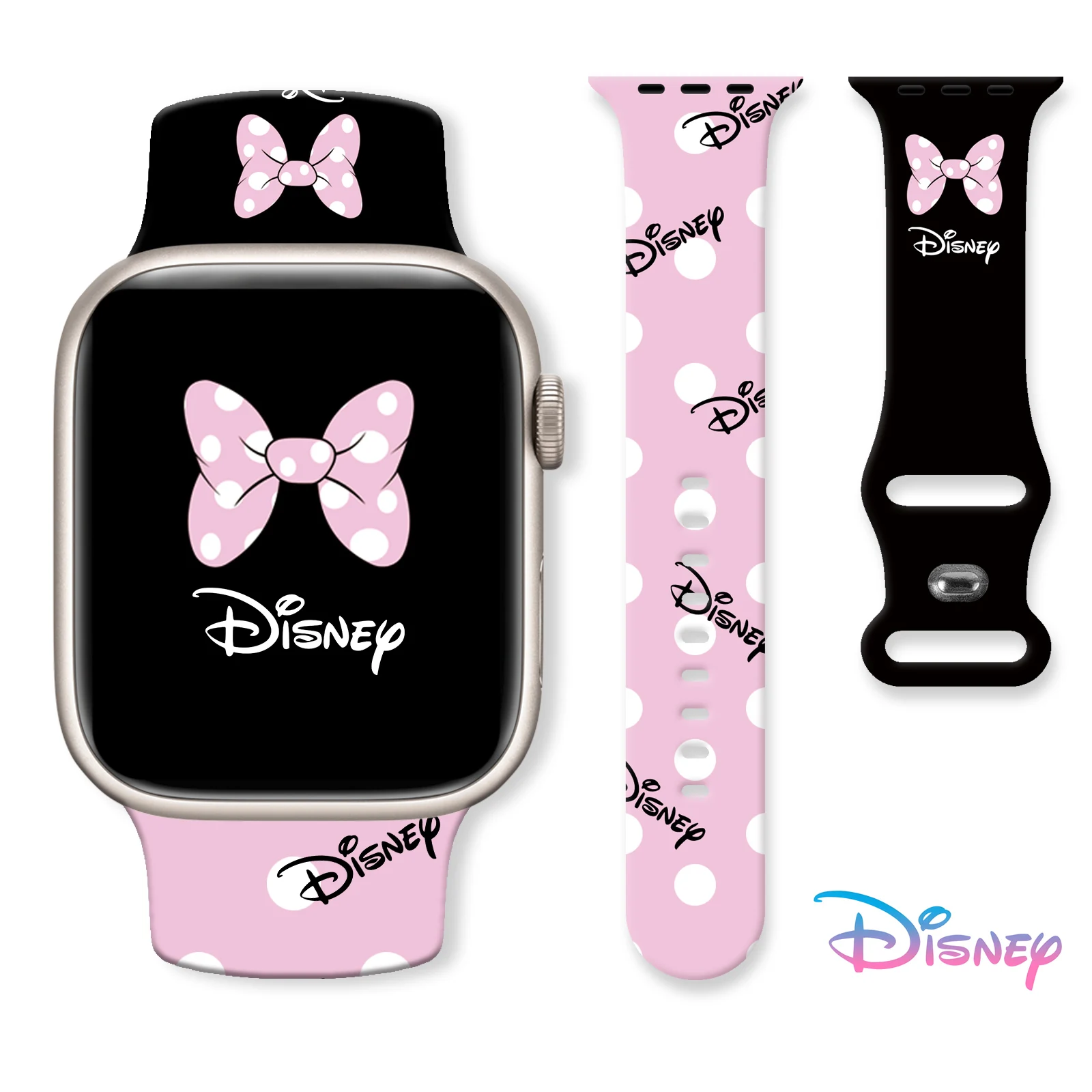 Disney Classics Printed Strap for Apple Watch 9 8 7 SE 6 Silicone Sport Band Replaceable Bracelet for iWatch 45mm 44mm 42mm 41mm