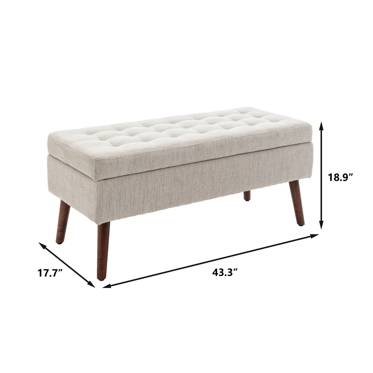 

//Modern Wood Storage Bench For Home Office Bedroom Apartment-Durable Eco-Friendly Ottoman Bench