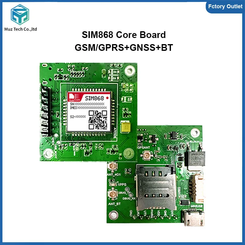 SIM868 Core Board Development Board SIMCOM Quad-Band GSM/GPRS Mdule Support GNSS+BT breakout kit with antenna
