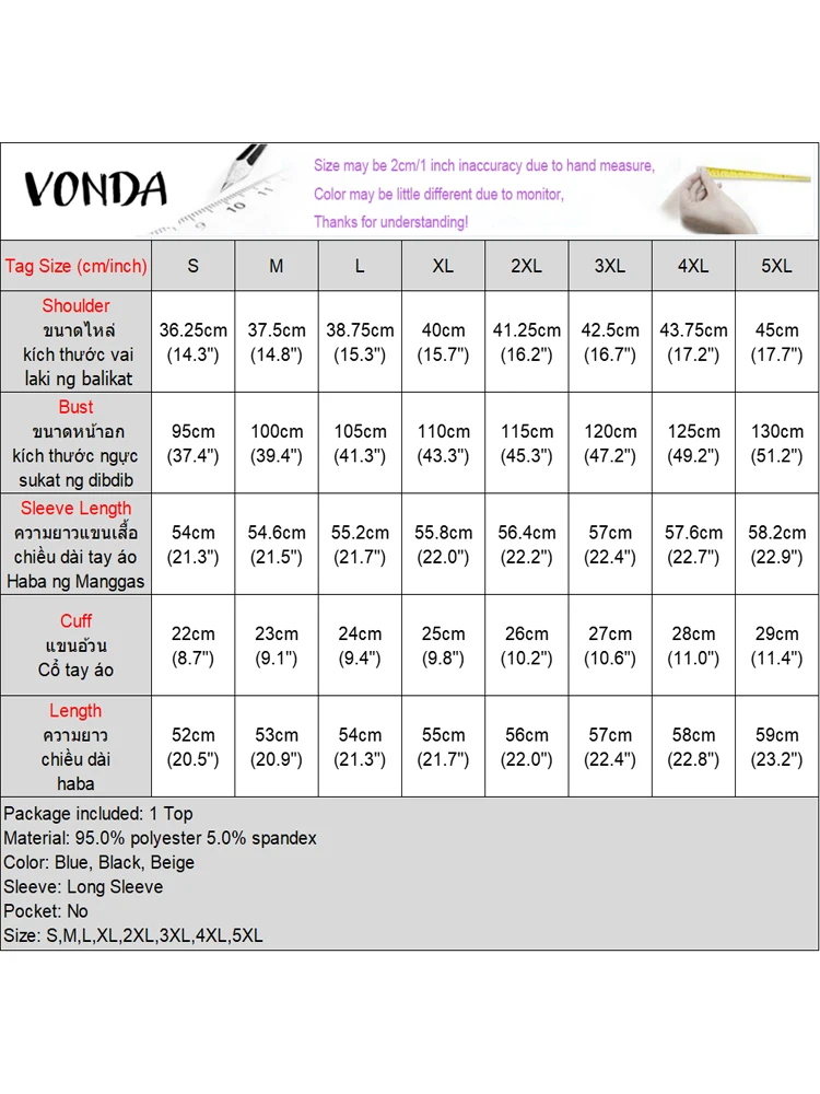 VONDA CasualหลวมOคอเสื้อผู้หญิงเสื้อแขนยาวElegant Splicing Bow Tie Tops 2025 Bohemian Blusasขนาดใหญ่