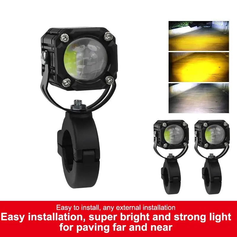 Universal Motorcycle LED Spotlight Waterproof Auxiliary Light With Adjustable Bracket Auxiliary Fog Light For Off Road Vehicle