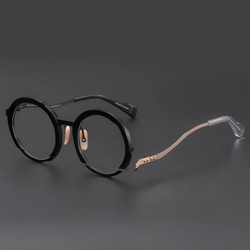 ヴィンテージ男性純チタンパイロットメガネ女性レトロ高級ブランド処方近視眼鏡フレーム光学眼鏡