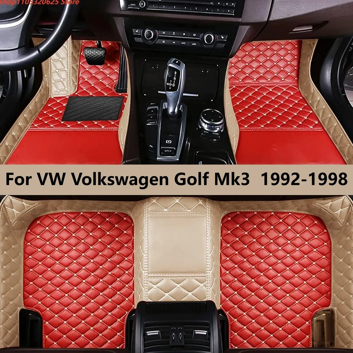 

Car floor mats for VW Volkswagen Golf Mk3 1992 1993 1994 1995 1996 1997 1998 Interior Details Car Accessories Carpet