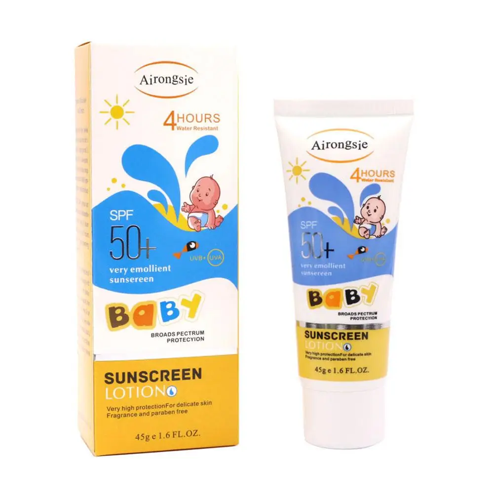 Crème solaire pour enfants 45g, crème solaire pour enfants, crème solaire hydratante pour le visage et le corps, crème apaisante, réétiquettes calmantes K6V1