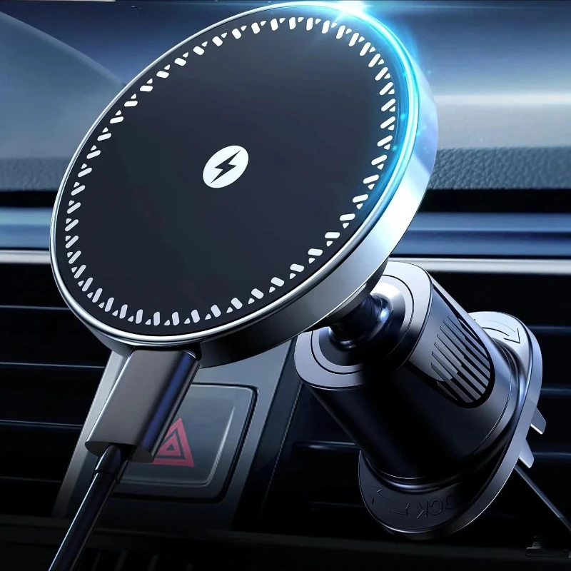 

Strong Magnetic Wireless Car Phone Charger Adapter 15W Air Vent Car Phone Holder for iPhone 16 15 14 13 Pro Max Plus 12