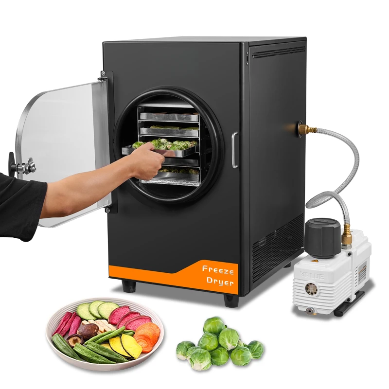 Compact 6Kg Automatic Freeze Dryer For Food Processing Freezing Fruit Candy Veggie With Pump Gear Engine-Freeze Dry Machine