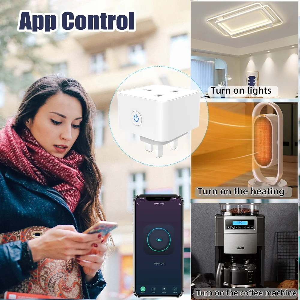Tuya Wifi Zigbee Smart Plug 16/20A UK Socket Works With Alexa Google Home Energy Monitor Timer Remote Control for Smartlife Tuya
