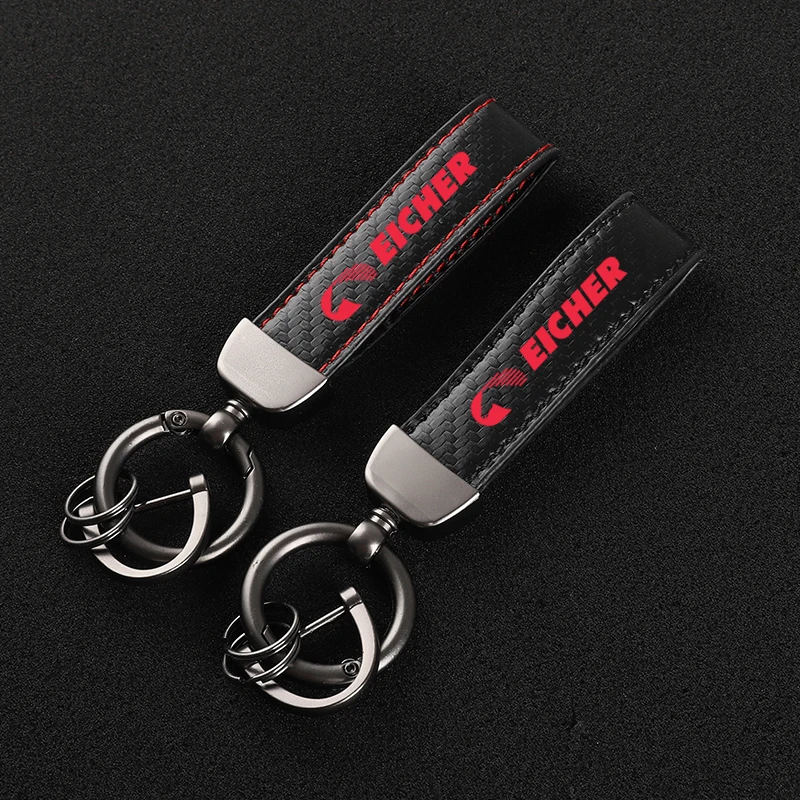 

Leather car keychain Horseshoe Buckle Jewelry for Eicher-Motors with logo car accessories