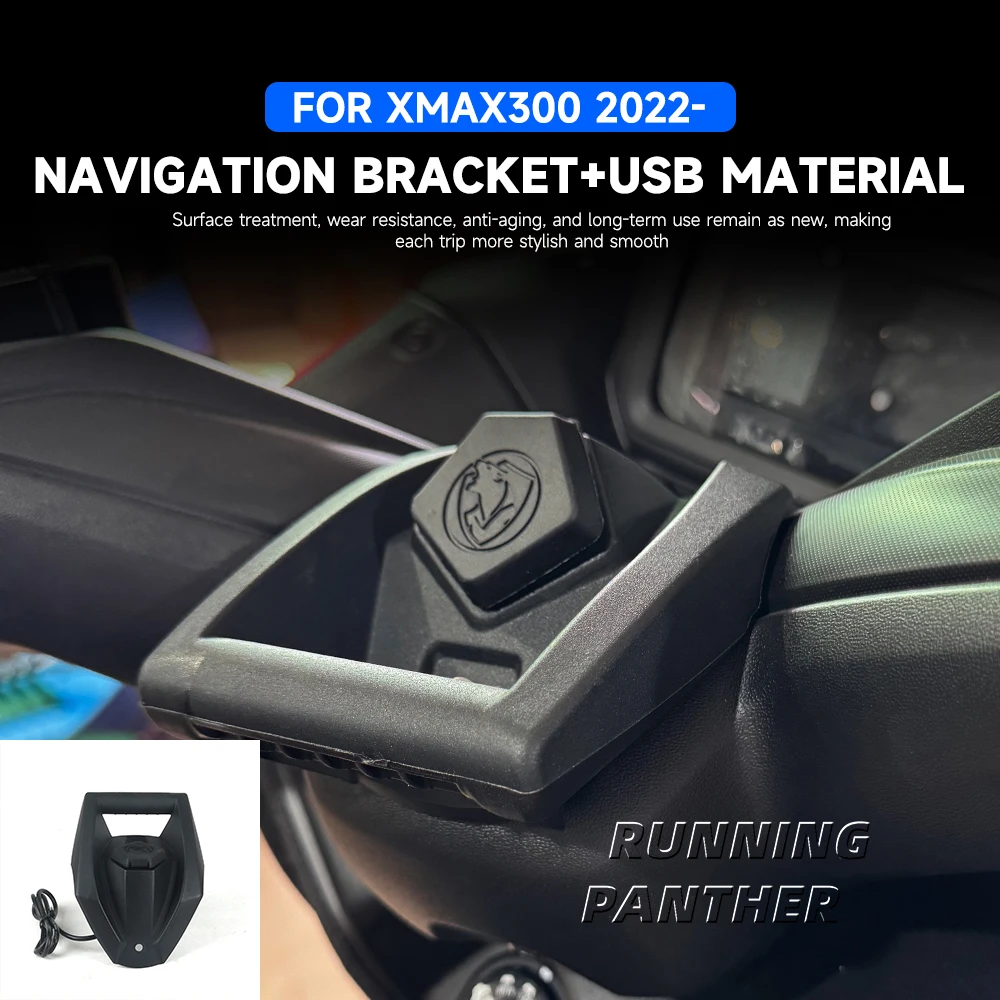 

NEW Fit For YAMAHA XMAX 300 XMAX-300 XMAX 300 2022- Motorcycle GPS Bracket Phone Navigation Bracket with USB Charging Port