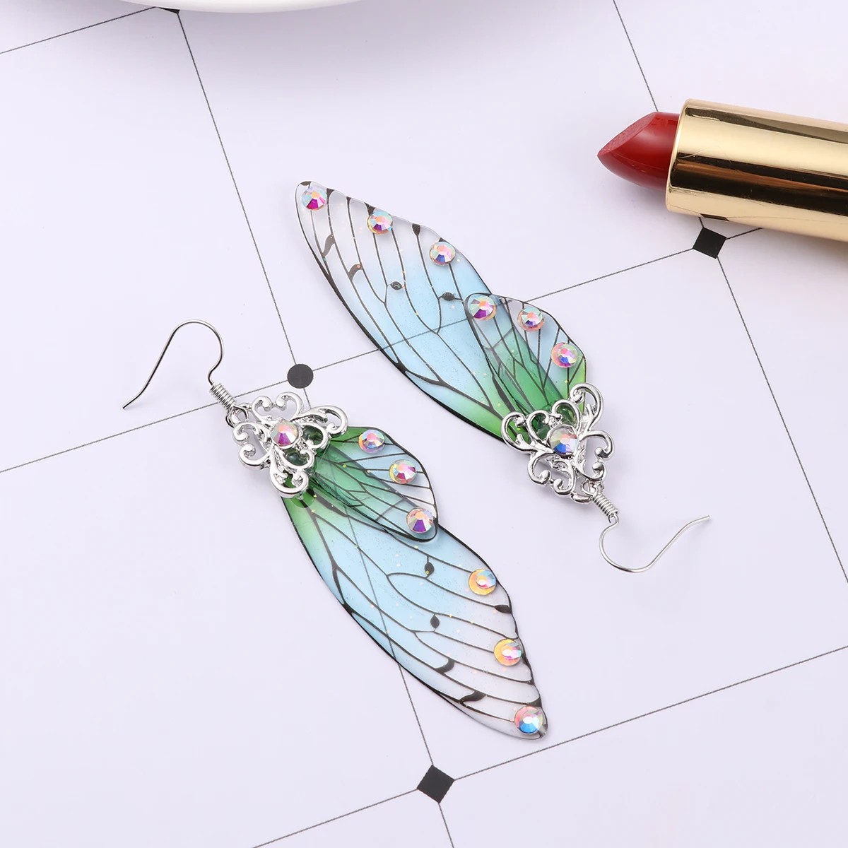 

Butterfly Wing Earrings Cute Unique Cicada Jewelry Nature Dangle Insect for Women
