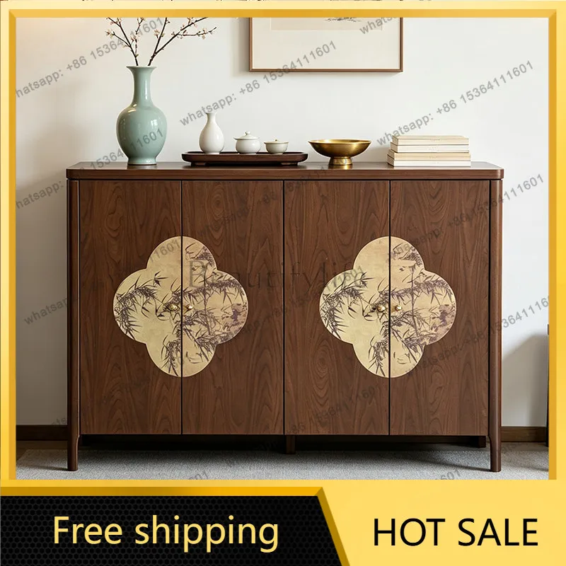 YJ New Chinese Double‑Door Sideboard Large Capacity Storage Unit For Entryway Hall Home Tea Shoe Organizer